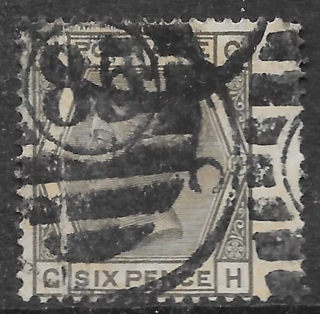 GB Queen Victoria Stamp SG147 6d Grey with Margin  Plate 14 r13149