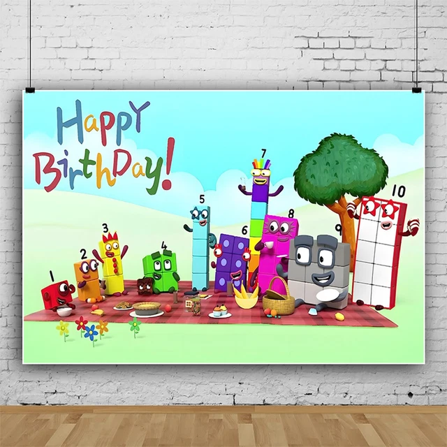 Numberblocks Background NUMBERBLOCKS BACKDROP HAPPY Birthday Party Photo Studio Background ...