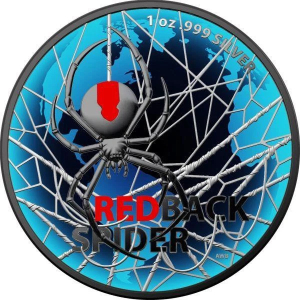 2020 Australia $1 RedBack Spider - World 1 Oz Ruthenium Silver Coin