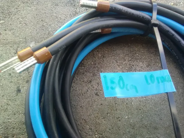 4 x 150cm : fils / câble d'alimentation HO7-VK 10 mm² 10mm2 souple + embouts 2