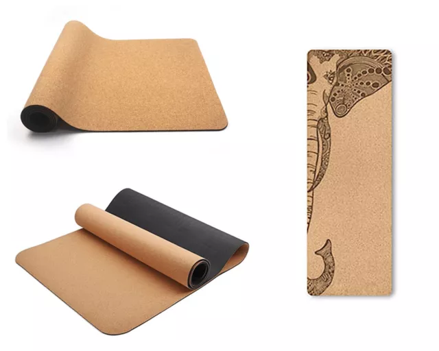 Natural Cork Yoga Mat, Thick Eco Friendly Organic Non Slip Mat for Hot Yoga 5mm