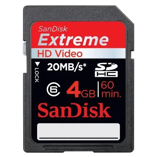 SanDisk 4GB Extreme SDHC Memory SD Card 20MB/s 133X Class 6 SDSDRX3-4096 NEW