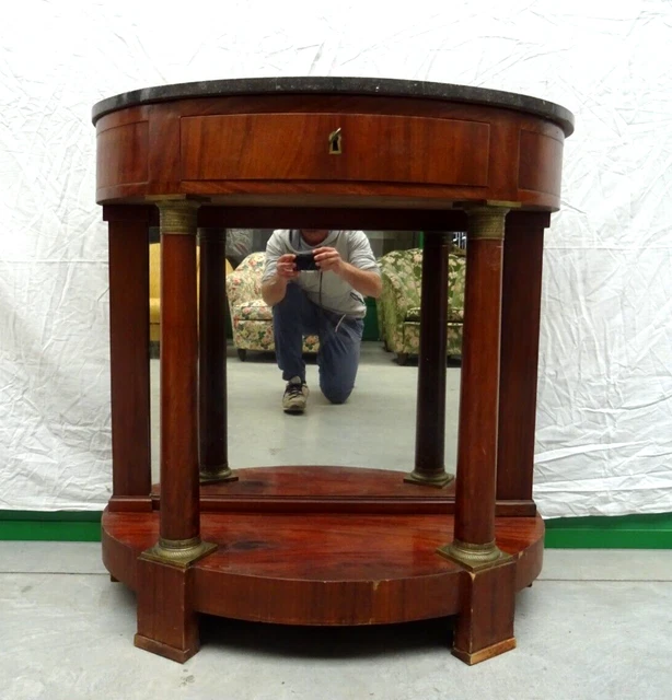 Console a mezzaluna in mogano Impero 1820 francese