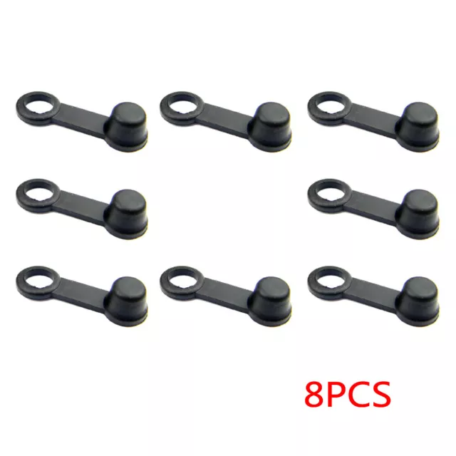 8x Black 8mm Car Brake Caliper Bleed Nipple Screw Dust Cap Covers Rubber Parts,