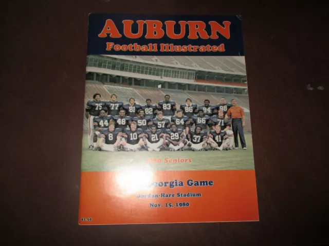 1980 Auburn Tigers Football Program v Georgia Bulldogs - great condition