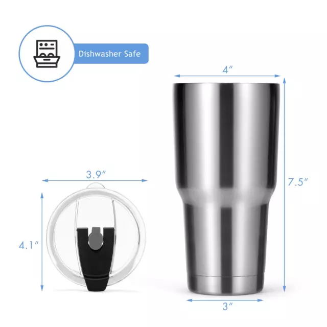 30 oz Stainless Steel Travel Tumbler Cup Double Wall Vacuum Insulated Mug W/ Lid 3