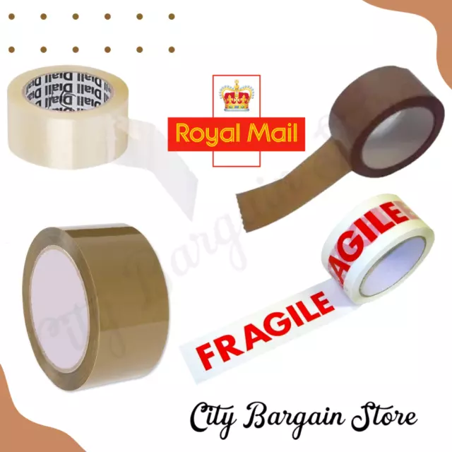 NEW Brown Clear Fragile Buff Packing Tape Strong Post Masking Low Noise E5