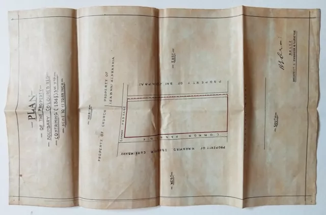 AOP India BOMBAY vintage hand drawn property map incl. Currimbhoy