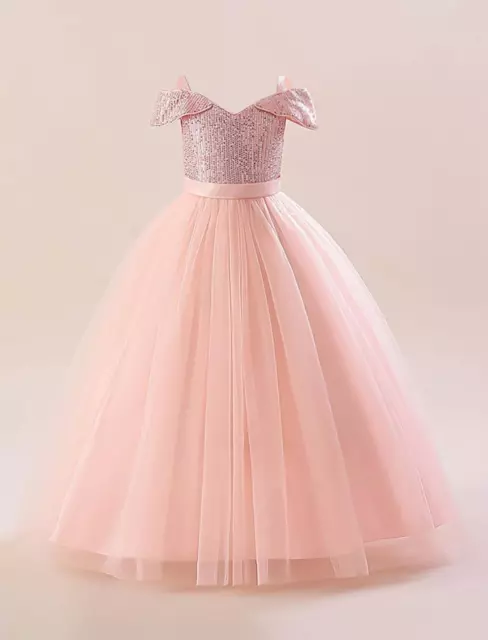 Vestidos Largos Para Niñas de Fiesta Vestidos de Princesa Bodas Azul Rosado Rosa