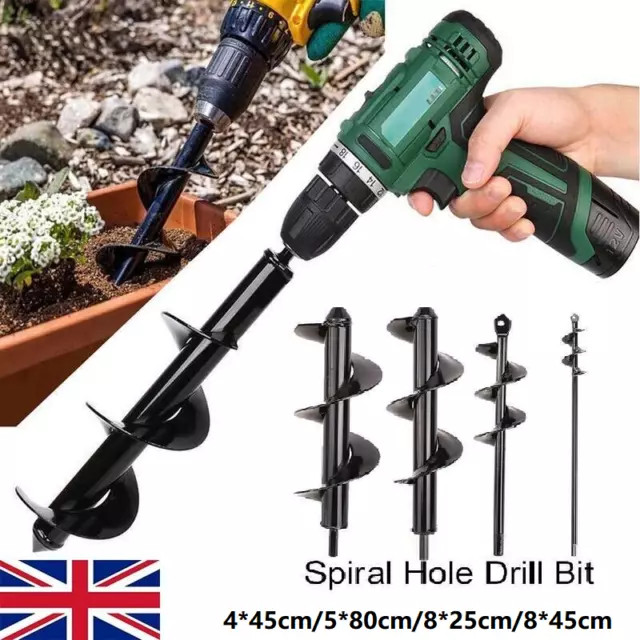 Planting Auger Drill  Bulb Soil Planter Tool Spiral Hole Bit  for Garden Yard