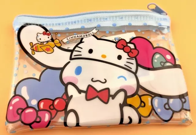 Sanrio Daiso Hello Kitty 50th anniversary flat pouch zipper bag Cinnamoroll