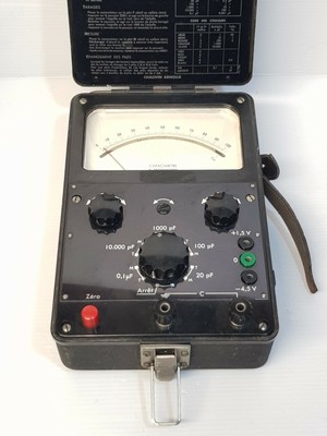 ANCIEN CONTROLEUR CONDENSATEUR transistor CAPACIMETRE CHAUVIN ARNOUX ...