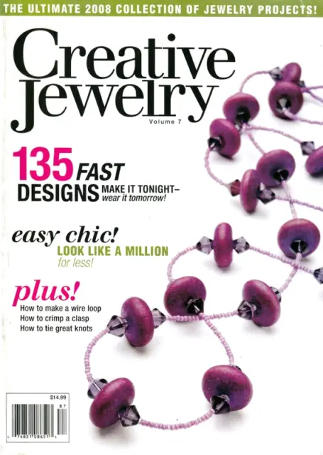 Creative Jewelry Magazine 2008 Volumen 7 Aprendizaje Bucle Cierre Nudos 135 Diseños Rápidos
