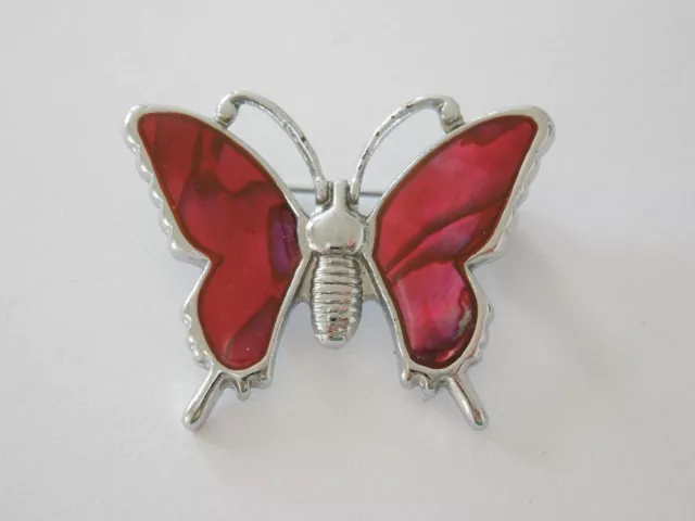 Brosche Schmetterling Silberton Email 9,2 g/3,7 x 2,8 cm