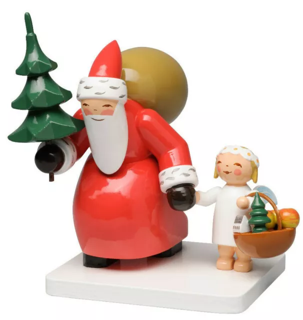 Wendt & Kühn Weihnachtsmann mit Baum und Engel, 5301/7 ca.8cm hoch, top Geschenk