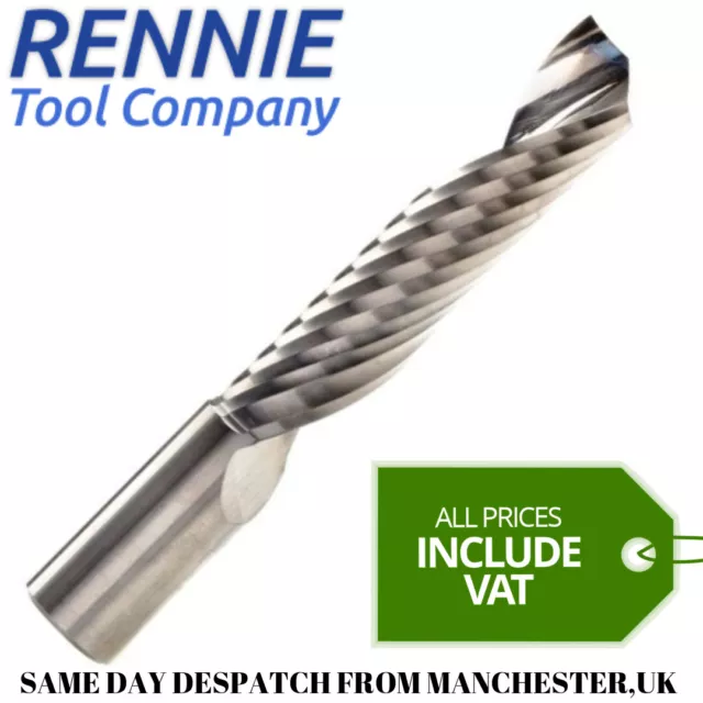 Solid Carbide Single Flute Spiral Router Bit End Mill For PVC Acrylic Hard Wood