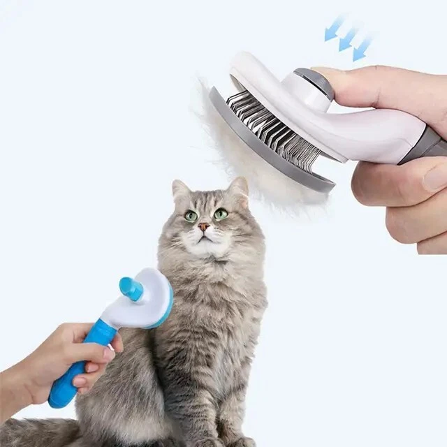 Pet Hair Remover Dog Cat Comb Grooming Massage Deshedding Self Cleaning Brush