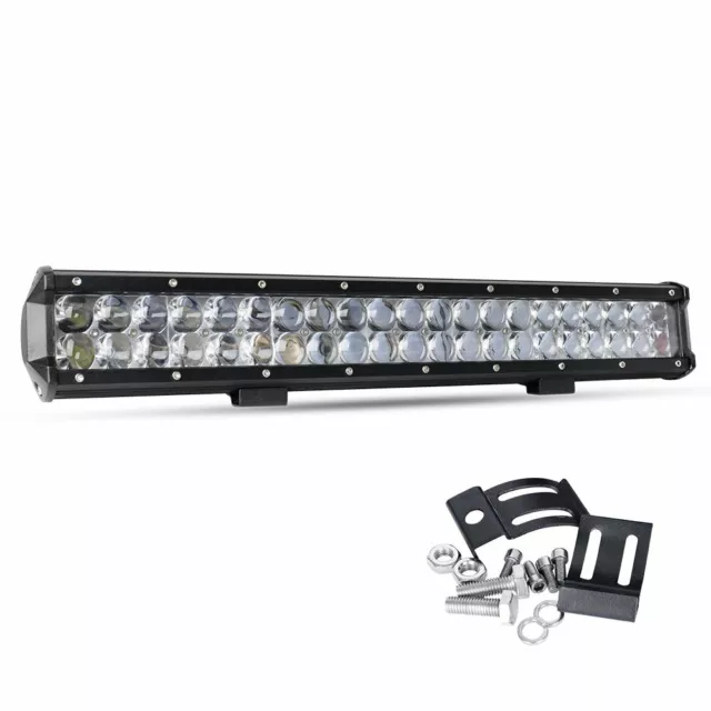 20inch 7D Lens LED Light Bar Combo Offroad + 23'' Bull Bar Number Plate Frame 3