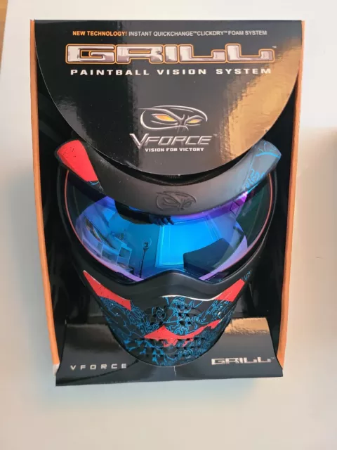 NEW Paintball mask V Force Grill SE with Blue Lens Tiger Sun 2