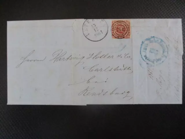 (X3239) Schleswig-Holstein Faltbrief UETERSEN - Rendsburg 1861