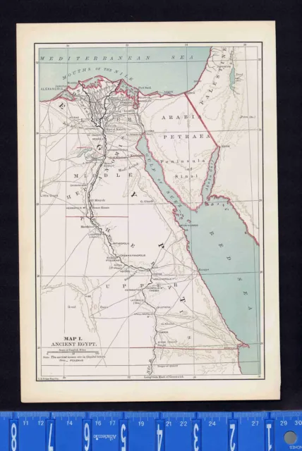Ancient Egypt by von Steinwehr  - Antique 1885 Map Print