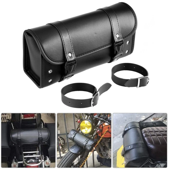 Motorcycle Front Fork Tool Bag Pouch Luggage SaddleBag PU Leather For Harley US