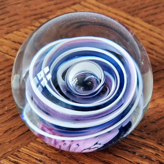 Schöner Briefbeschwerer / Paperweight - Spirale - Selkirk Glass Scotland 1991
