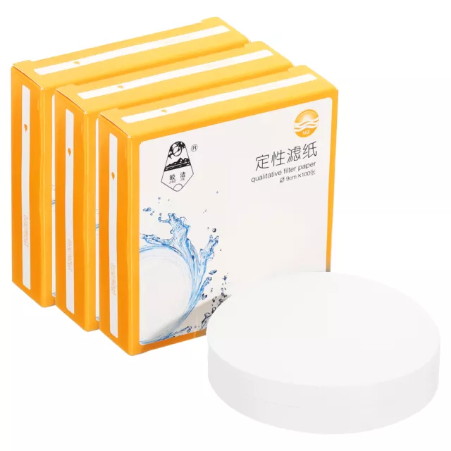 300Pcs 9cm Qualitative Filter Paper Circles, Medium Speed Round Lab Paper