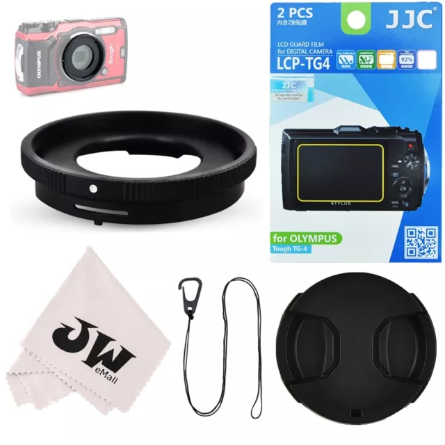 5 in 1 Lens Adapter+Screen Protector+ Lens Cap for Olympus Tough TG7 TG6 TG5 TG4