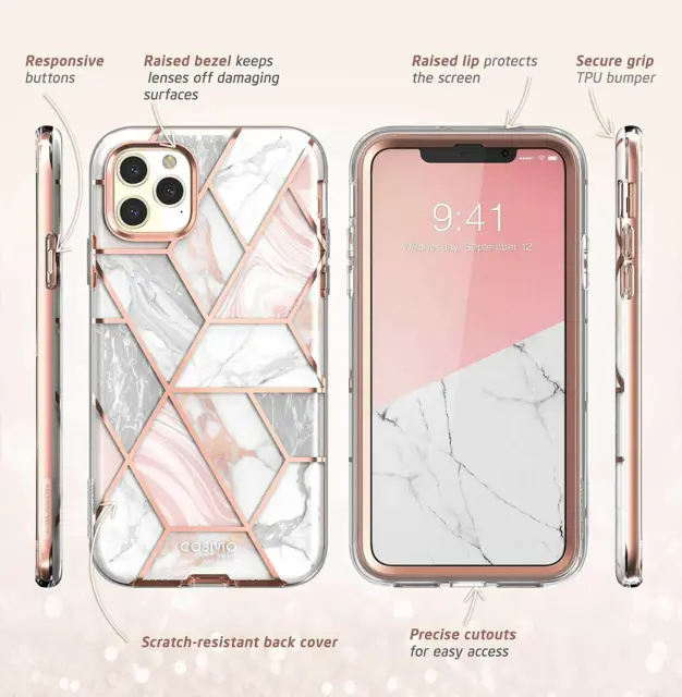 i-Blason Case For iPhone 11 Pro Max, 360 Protective w/ Screen Phone Cover MARBLE