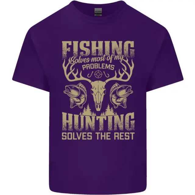 T-shirt da pesca e caccia pescatore cacciatore divertente da uomo cotone 11