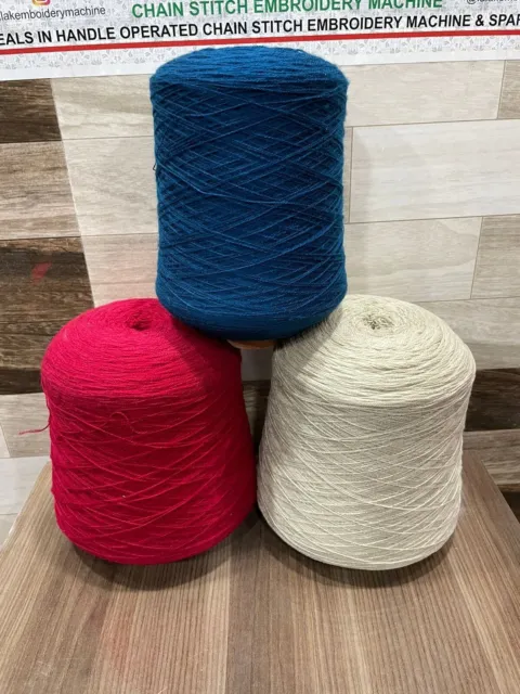 Falak Embroidery Thread Combo Wool  (Red, Medium Blue ,Light Gray) Free Shipping