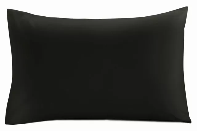 Black Pillowcases Pillow Cases PAIR 400 TC Egyptian Cotton 50 x 75cm Standard