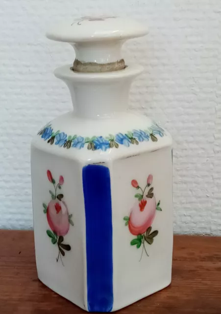 ANCIEN Flacon de parfum - Porcelaine DU VIEUX PARIS - XIXème peint main