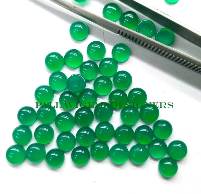AAA naturel vert Onyx rond 4mm Cabochon bijoux en vrac pierres précieuses...