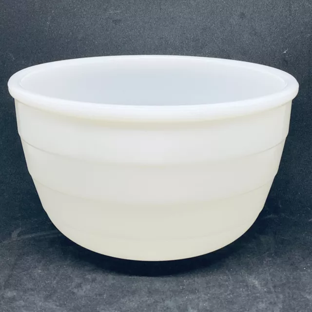 Vintage GE General Electric White Ribbed Milk Glass Mixing Bowl 7.25" Diameter