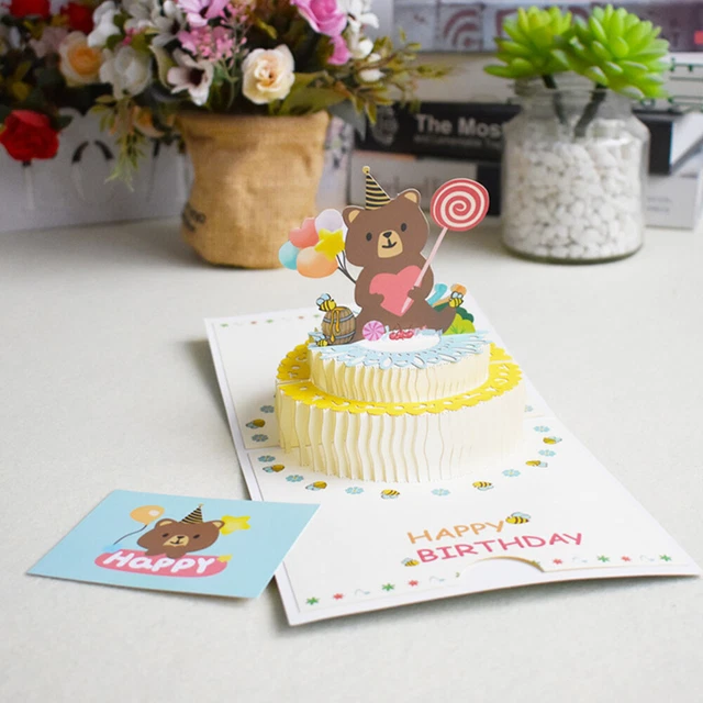 Biglietto Di Auguri 3D Pop-up Con Busta - Motivo Gardenias G1042 - Fatto A Mano Con Taglio Laser, 15x20cm