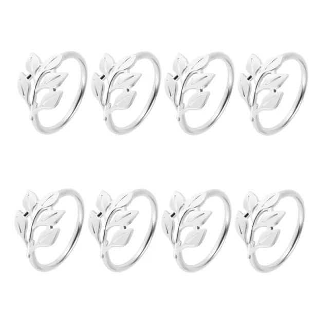 8 PEZZI anelli tovaglioli metallo argento supporto tovagliolo tavolo tovagliolo6779