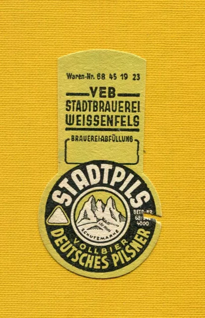 seltenes DDR Bieretikett Brauerei Weissenfels