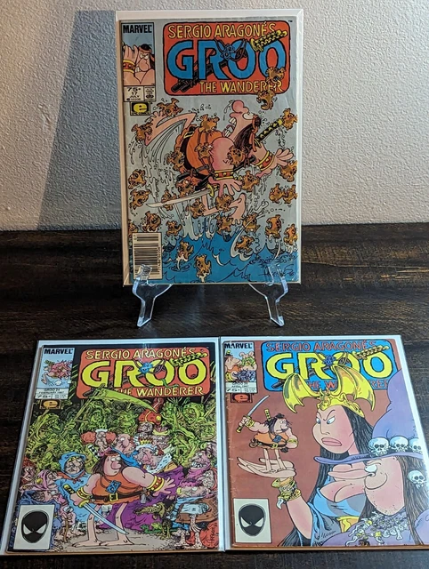 GROO THE WANDERER #17, 24, 26 Newsstand 1986 Marvel Comics Comic Book Lot