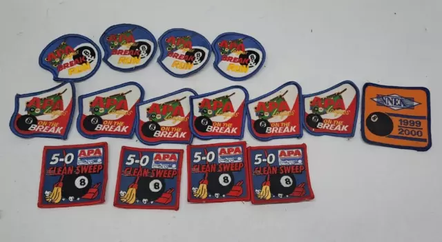 APA American Poolplayer Assn. Patch lot of 15 patches