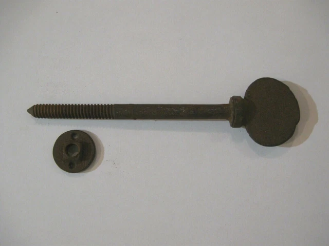 Antique Forged Steel Spade Head Thumb Screw Bolt 3/8" x 4 1/2" Shank & Tee Nut
