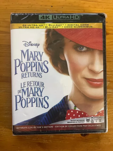 Mary Poppins Returns 4K Ultra HD/Bluray/Digital Combo Pack NEW Disney