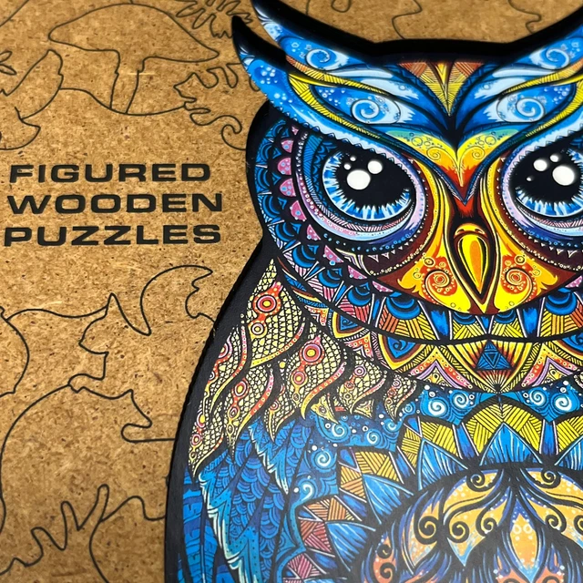 UNIDRAGON Charming Owl Complete Wooden Jigsaw Puzzle Medium 187 Pieces (New) 2