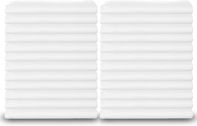 White Cotton Pillow Cases Standard Size Set of 24, Heavy Weight Quality Pillowca