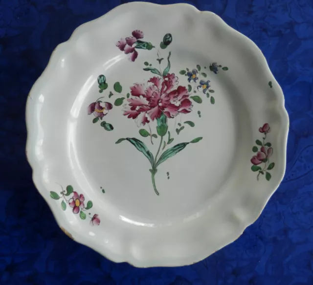 Assiette Ancienne Faïence De Sceaux 18ème Motif Floral - Multicouleur