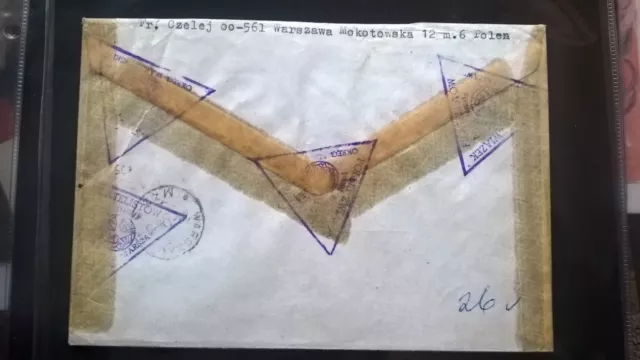 Polen 1967 R-Brief Heilpflanzen und Falke in die Schweiz 2