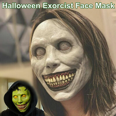 Exorcist Face Mask Horror Scary Demon Smile for Halloween Cosplay Party Costume