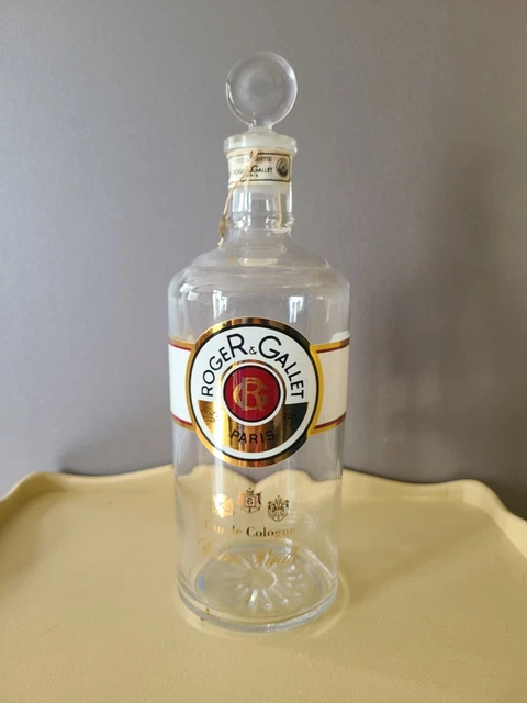 Paire De Bougeoirs Anciens En Flacon Roger Gallet - Flacons à Parfum En Verre, Vintage, Décoration Maison
