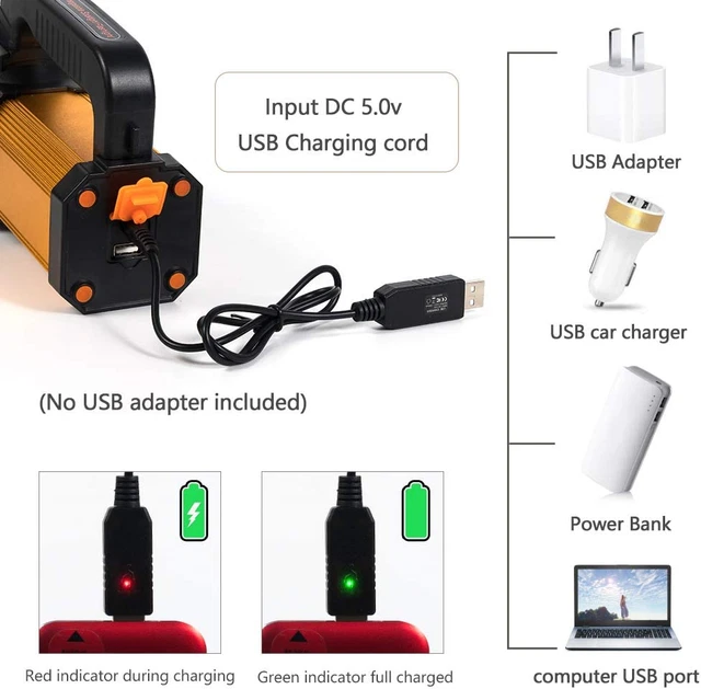 Most Powerful Handheld LED Torch Light Super Bright Rechargeable Large Capacity 5